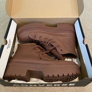 Converse Brown Platform Sneakers